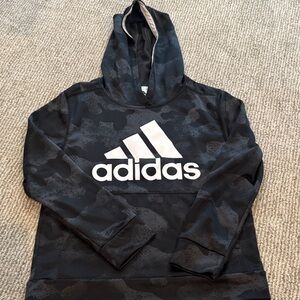 Adidas Black and Gray Camouflage Hoodie